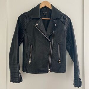 Topshop Petite Black Faux Leather Jacket